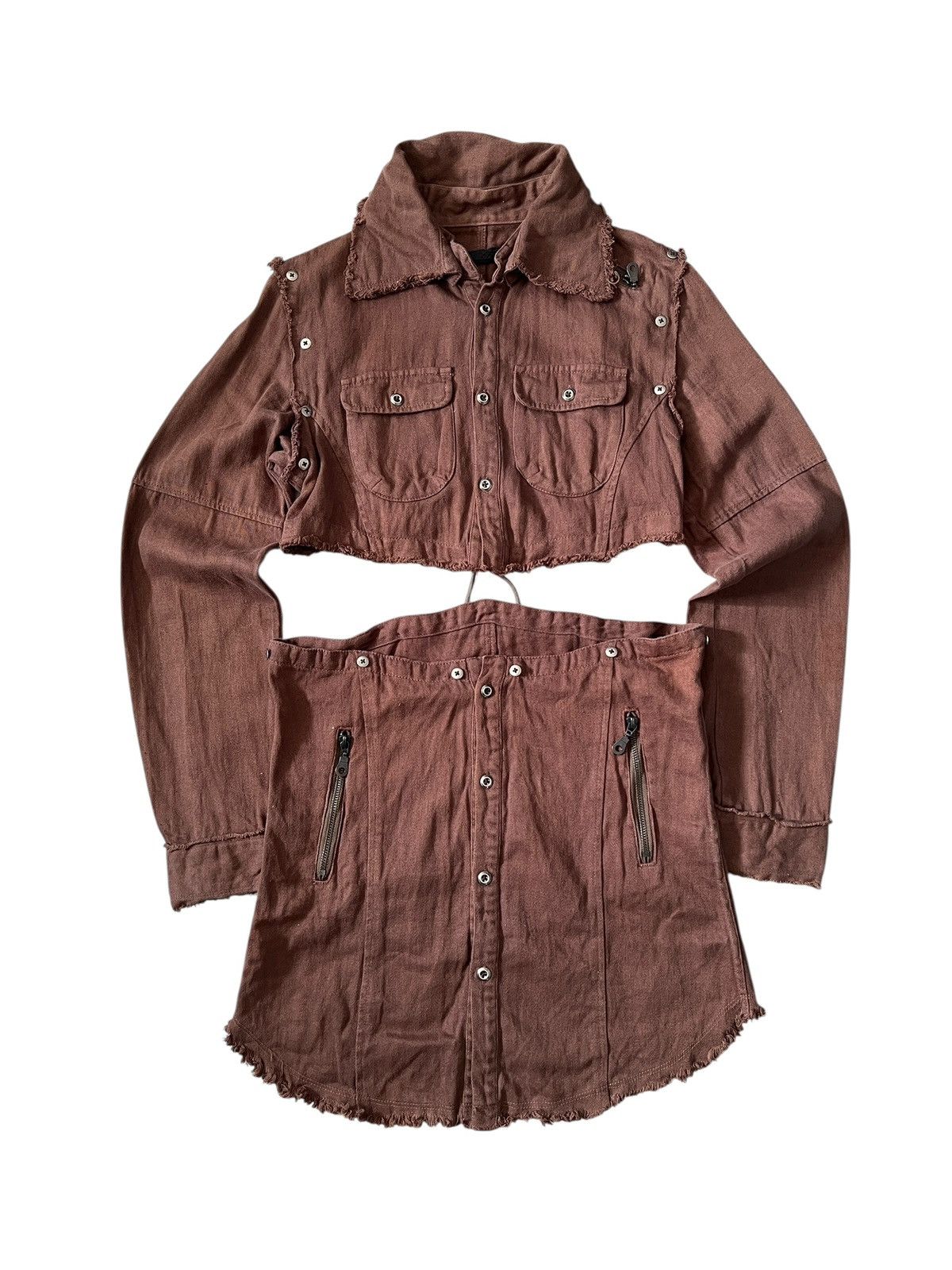14th Addiction × GOSTAR DE FUGA × Japanese Brand Fuga Detached Lace-Up Button Shirt Jacket Size US XS / EU 42 / 0 - 1 Thumbnail