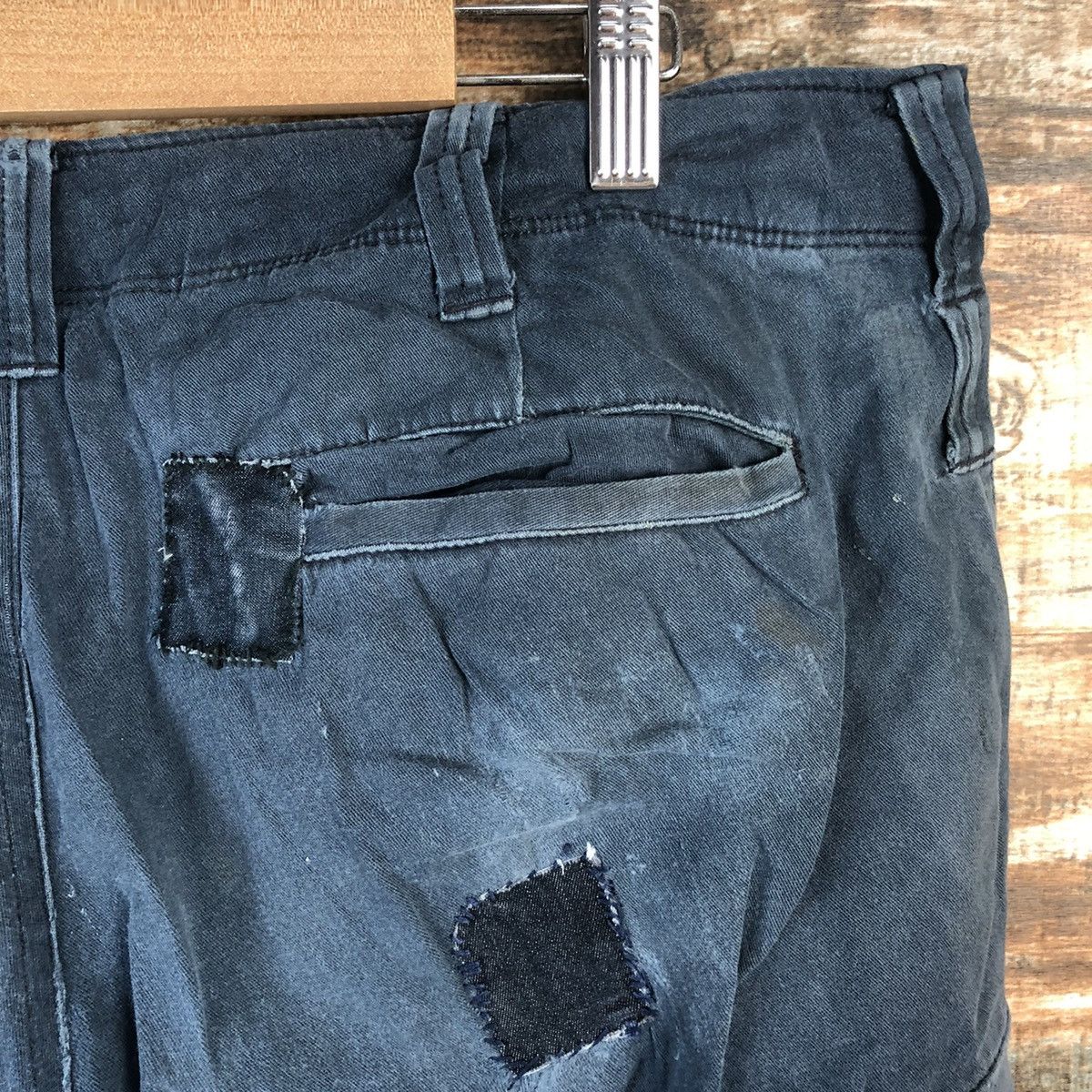 Japanese Brand DL Burtle Dark Blue ripped Cargo Multipocket Pants #C759 Size US 34 / EU 50 - 18 Thumbnail
