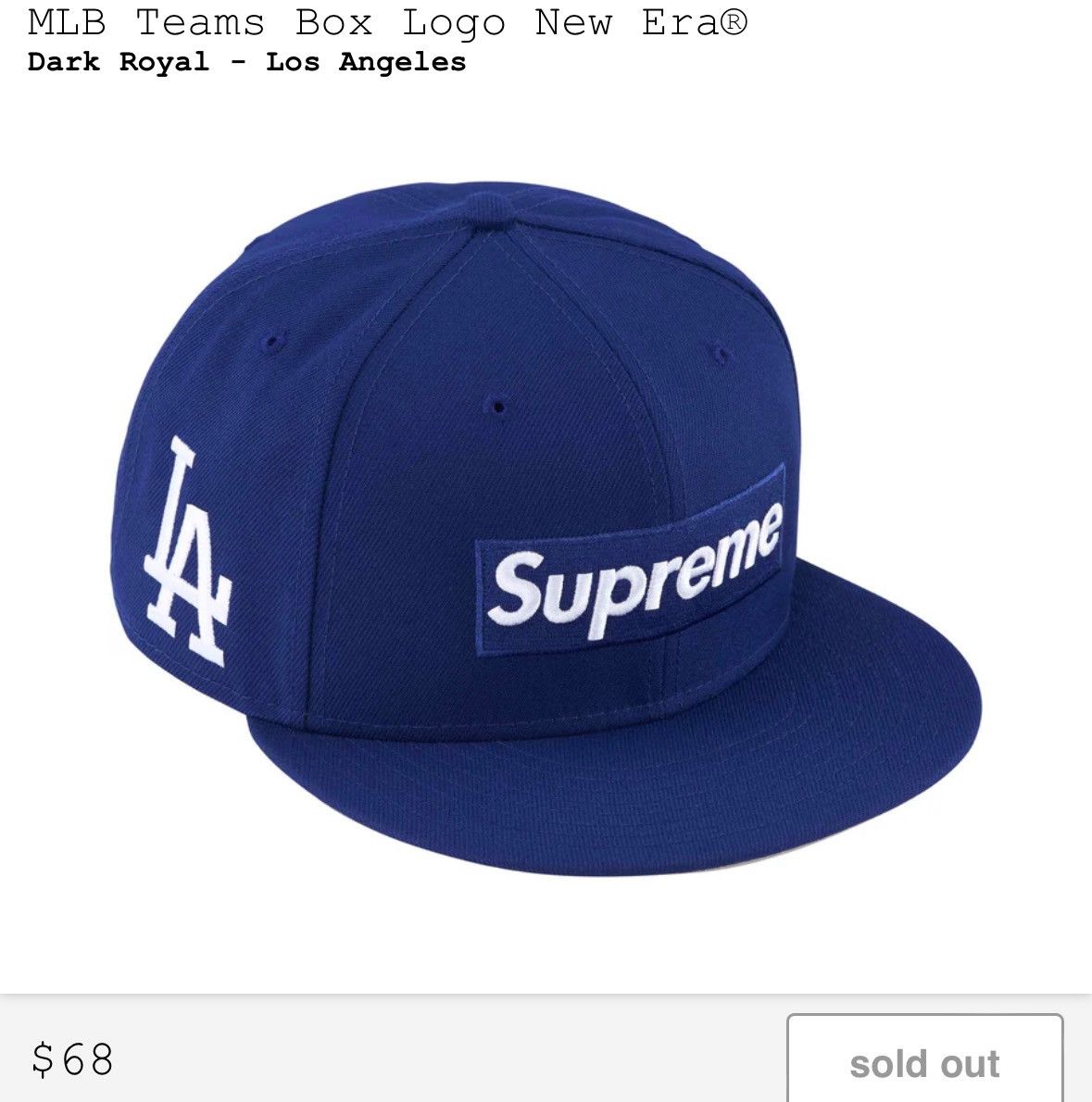 Supreme New Era Box Logo Dodgers 7 1/4