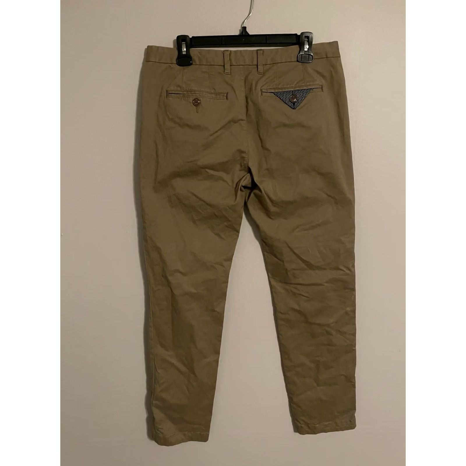 Ted Baker Ted Baker Seenchi Slim Fit Chinos Stretch Khaki Beige Pants - Men's 33R (34x31) Size US 33 - 3 Thumbnail