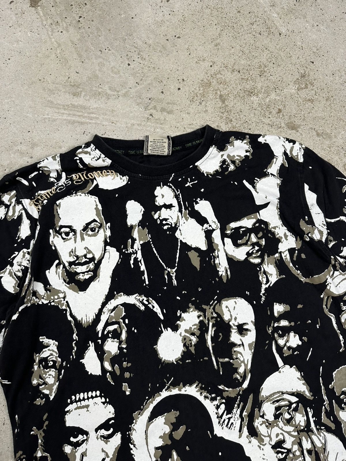 Rap Tees Vintage Y2K Time Is Money All Over Print Rap Hip Hop Tee Size US L / EU 52-54 / 3 - 7 Thumbnail