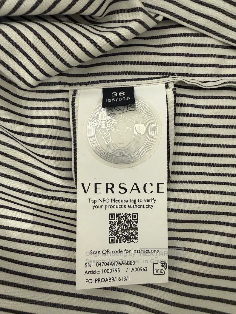 Versace Versace Women's irregular striped shirt Size XS / US 0-2 / IT 36-38 - 4 Thumbnail