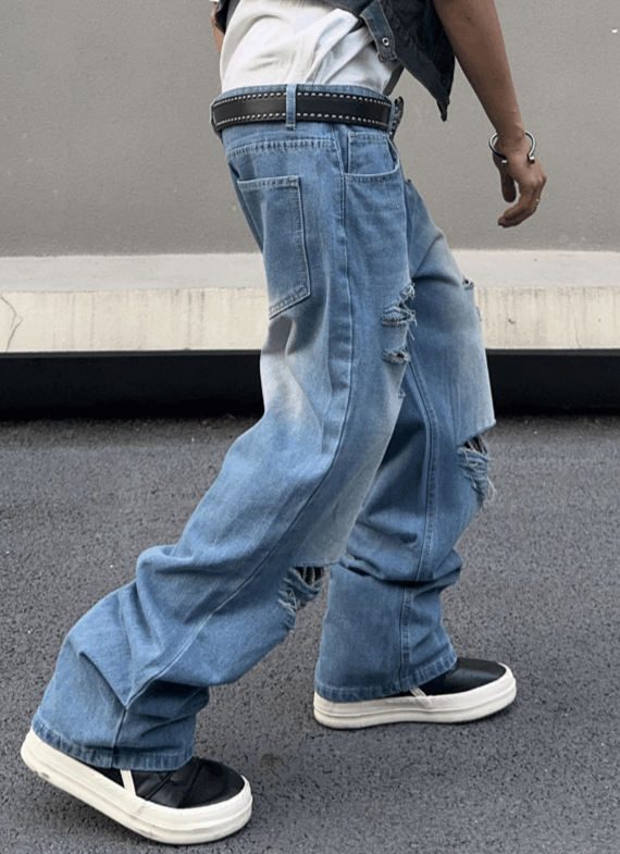 Vision Streetwear Ripped Baggy Jeans Size US 36 / EU 52 - 4 Thumbnail