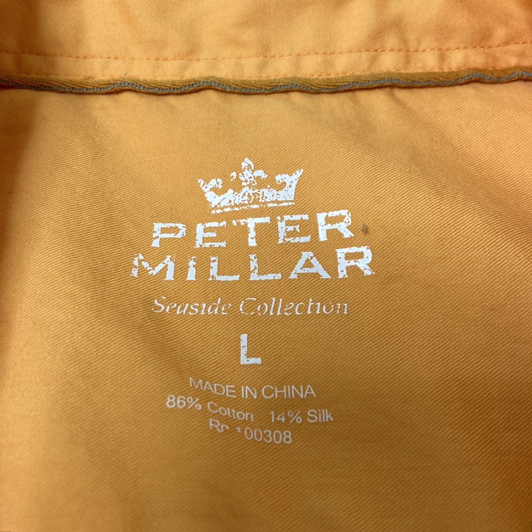 Peter Millar Peter Millar Shirt Mens Large Orange Seaside Collection Cotton Silk Button Up Size US L / EU 52-54 / 3 - 2 Thumbnail