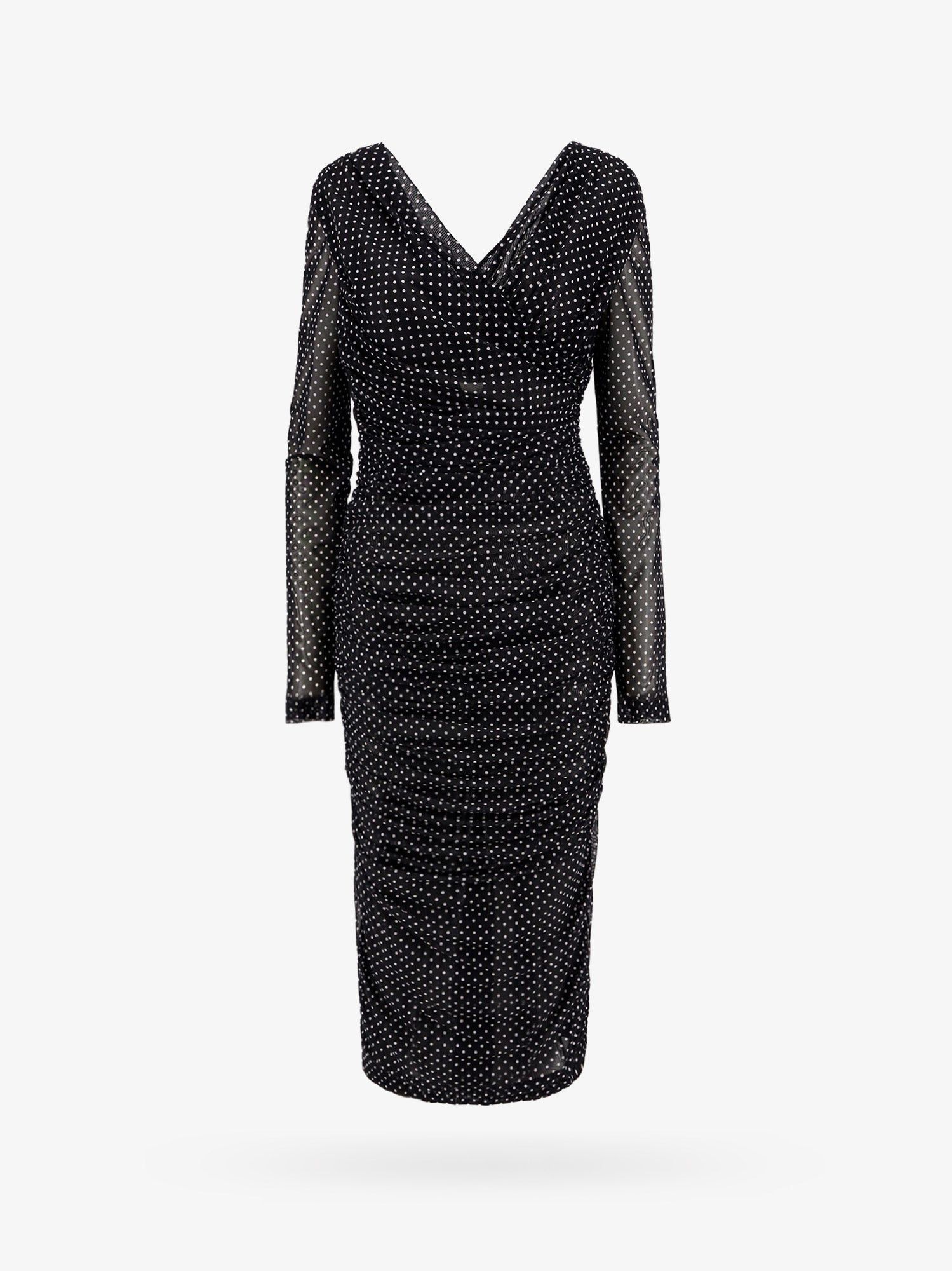 Dolce & Gabbana Polka-Dots Dress With Drapery Size XL / US 12-14 / IT 48-50 - 1 Thumbnail