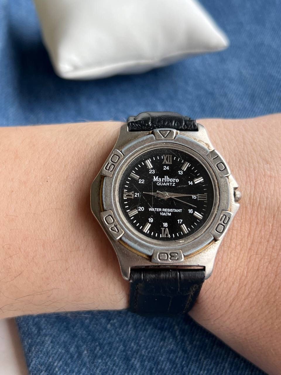 Marlboro × Vintage 90s Marlboro vintage watch racing Black Logo Racing Leather Size ONE SIZE - 3 Thumbnail