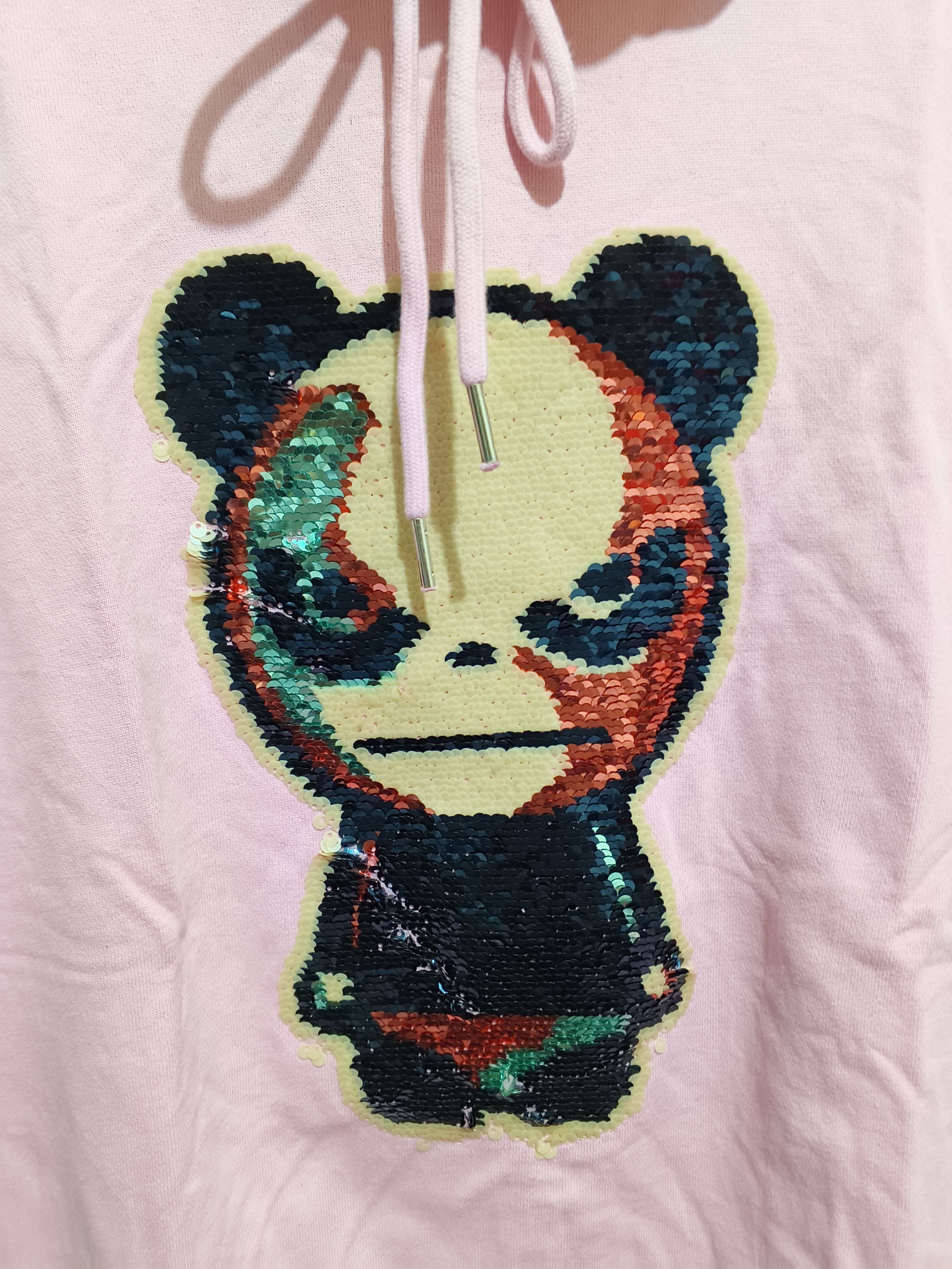 Other HIPANDA Angry Panda Sequin Graphic Pullover Hoodie Pink Size US S / EU 44-46 / 1 - 3 Thumbnail