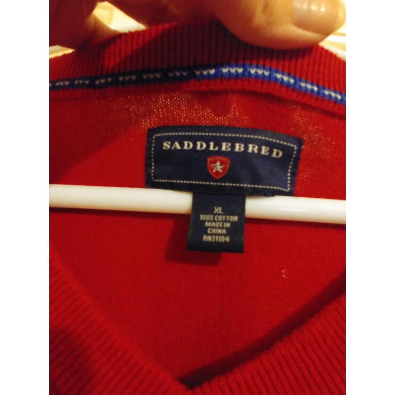 Saddlebred Vintage Saddlebred Sweater Vest V-Neck Diamond Shape Red XL Size US XL / EU 56 / 4 - 2 Thumbnail