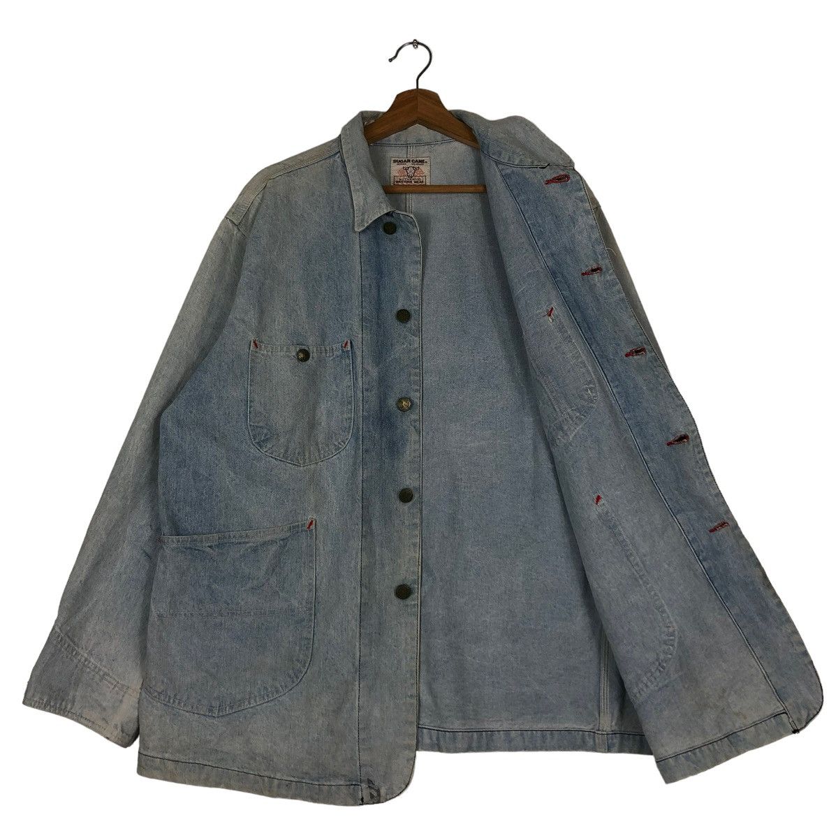 Sugar Cane 🔥VINTAGE DENIM CHORE JACKET SUGAR CANE WESTERN WEAR USA Size US L / EU 52-54 / 3 - 11 Thumbnail