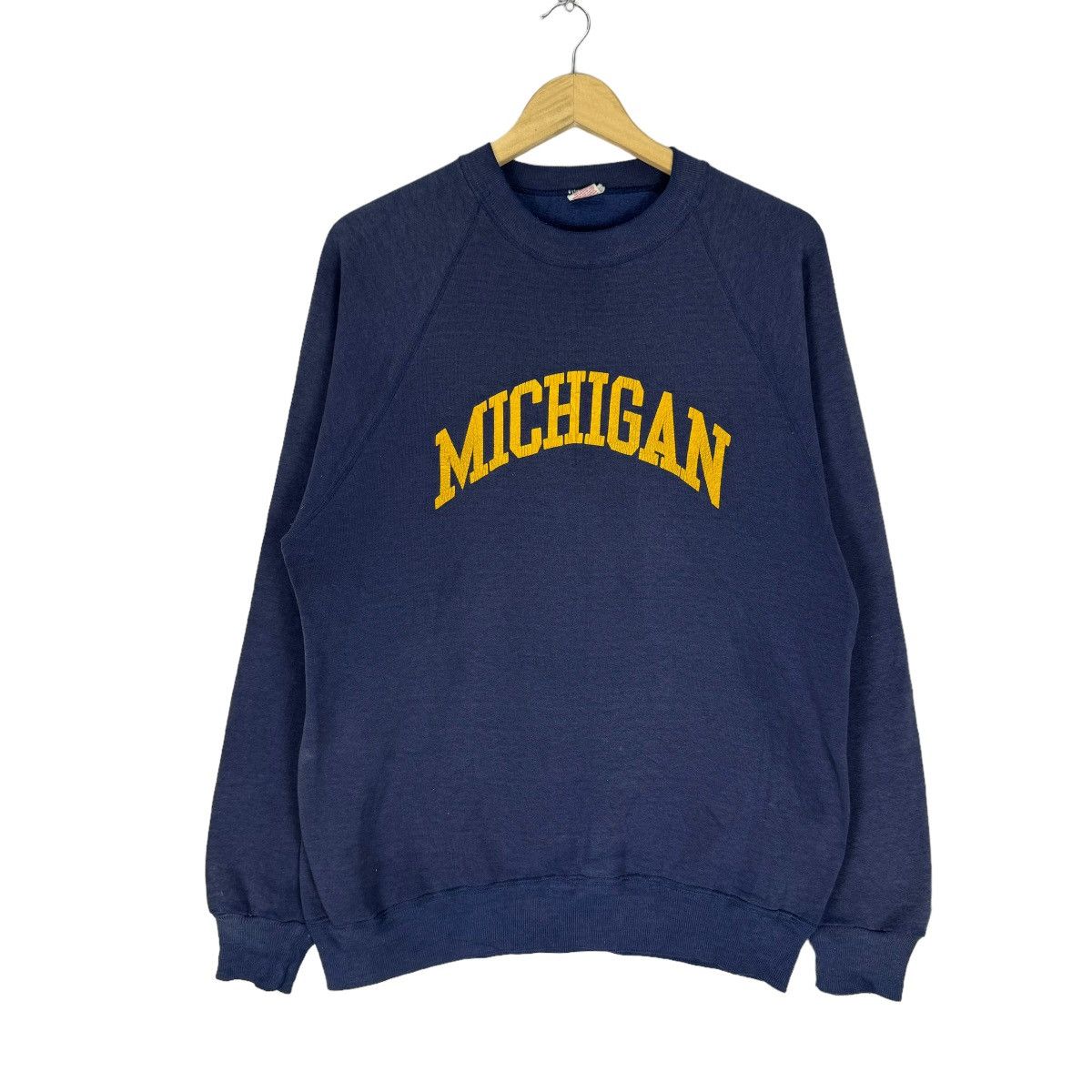 Vintage ⚡️VINTAGE 80s MICHIGAN SPELL OUT SWEATSHIRT Size US L / EU 52-54 / 3 - 1 Thumbnail