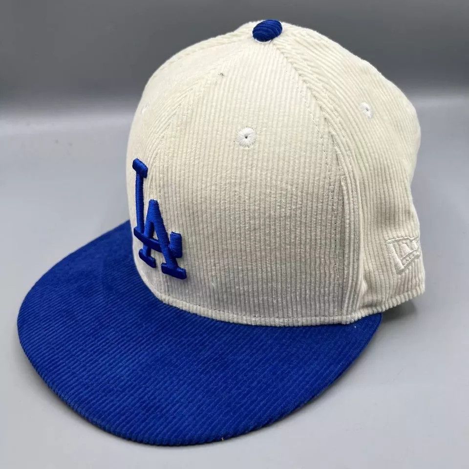 New Era Los Angeles LA Dodgers Hat Men 7 1/2 Corduroy Fitted Cap New Size ONE SIZE - 3 Thumbnail