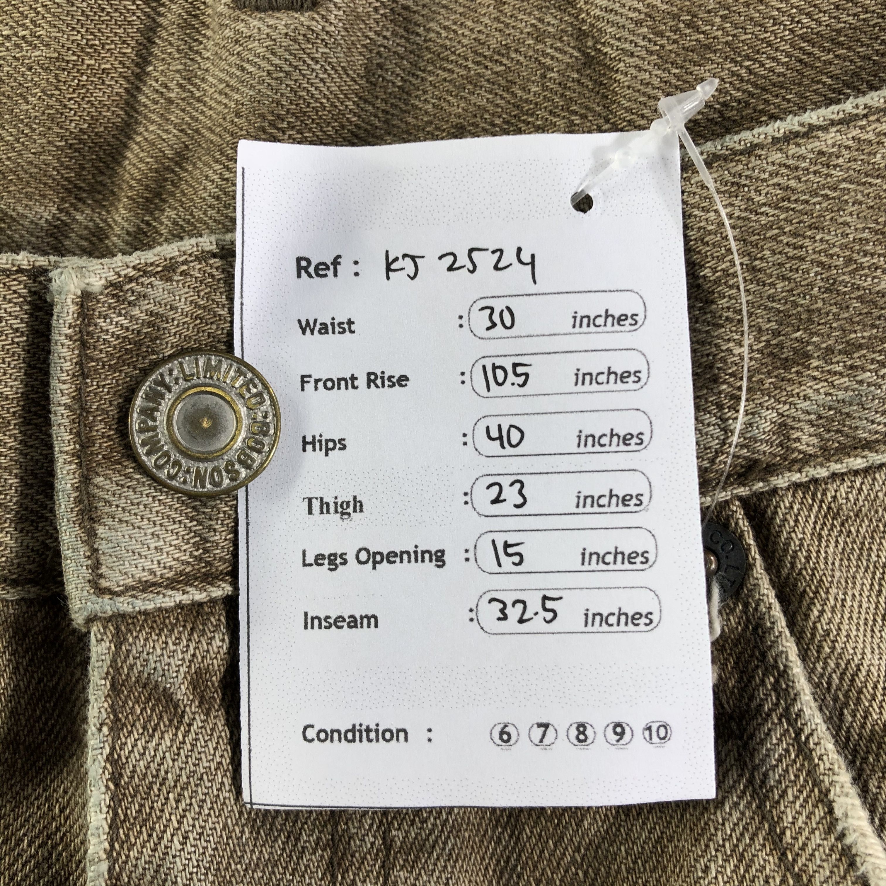 Japanese Brand Vintage Bobson Distressed Jeans Earth Tone Denim KJ2524 Size US 30 / EU 46 - 10 Thumbnail