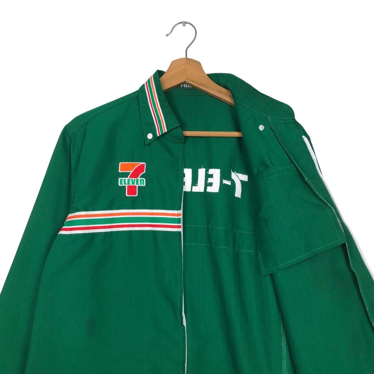 Japanese Brand Vintage 7-Eleven Employee Uniform Jacket Green Zip-Up Size US M / EU 48-50 / 2 - 13 Thumbnail