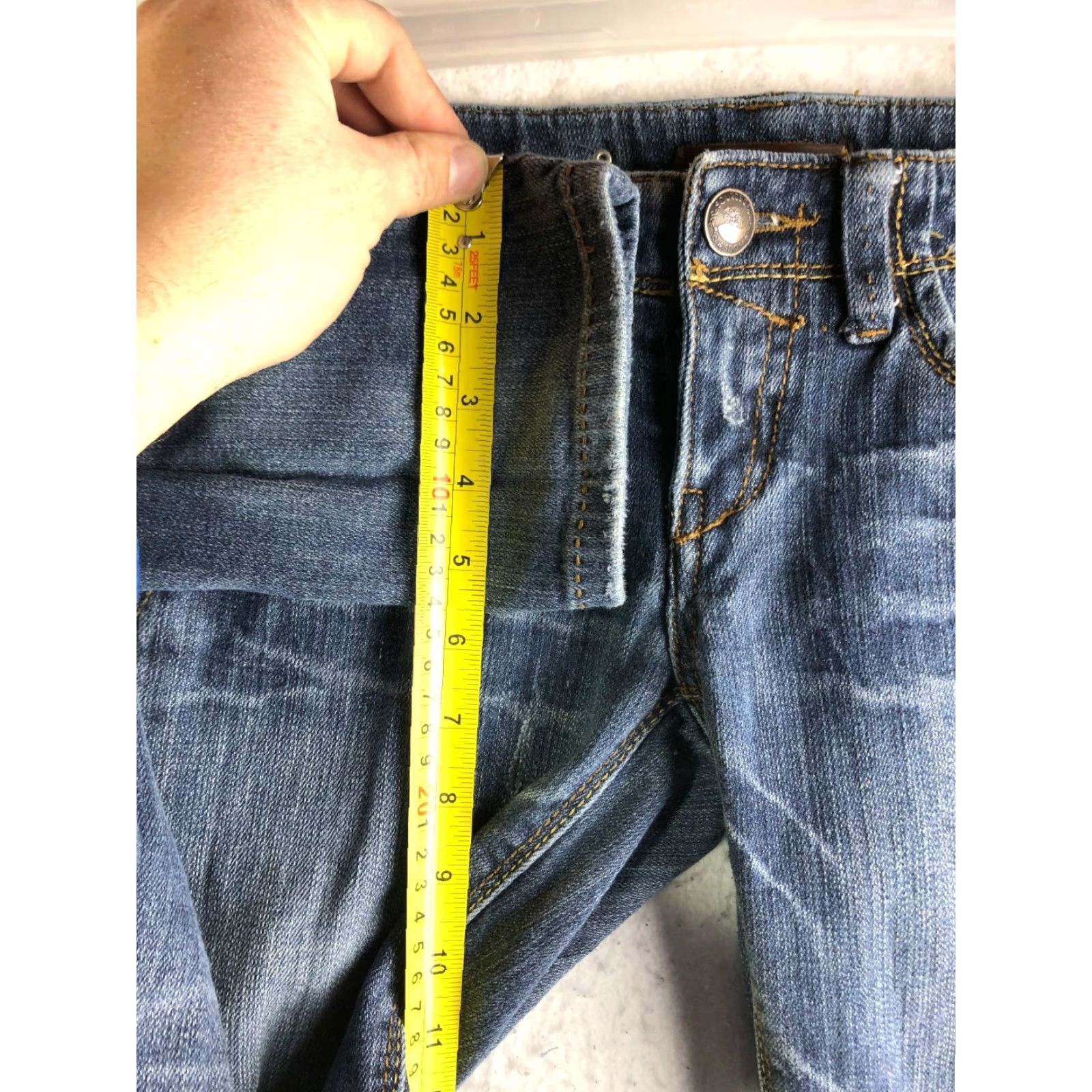 Denime Source of Wisdom Juniors Size 0 Mid Rise Skinny Dark Wash Blue Denim Jeans Womens Jeans Skinny 30 Inseam Regular Rise 8.5-10.5 in Zip Cotton Denim Size 25" / US 0 / IT 36 - 4 Thumbnail