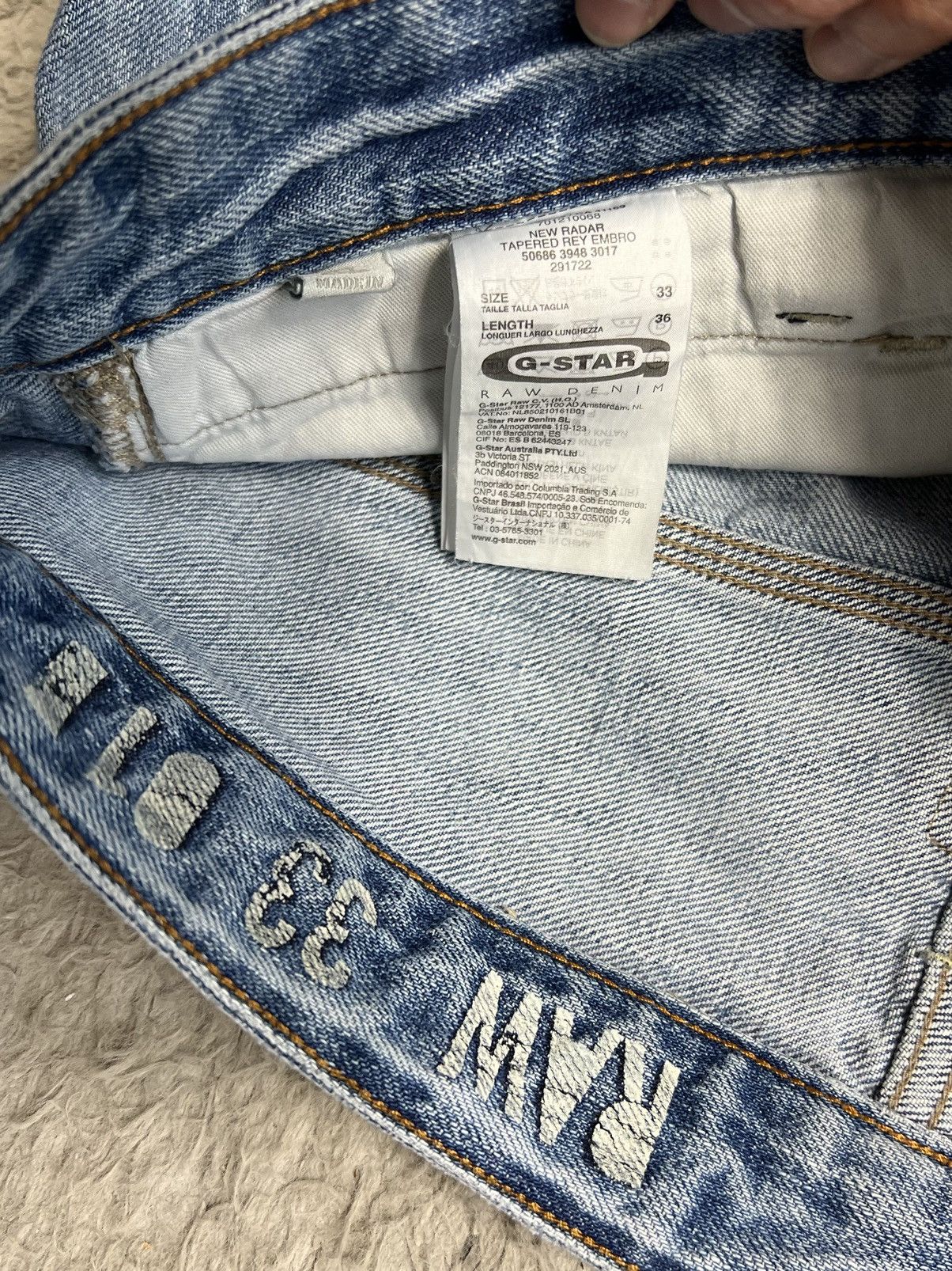 G-Star Pants G Star RAW Big Logo Jeans Denim Size US 33 - 4 Thumbnail