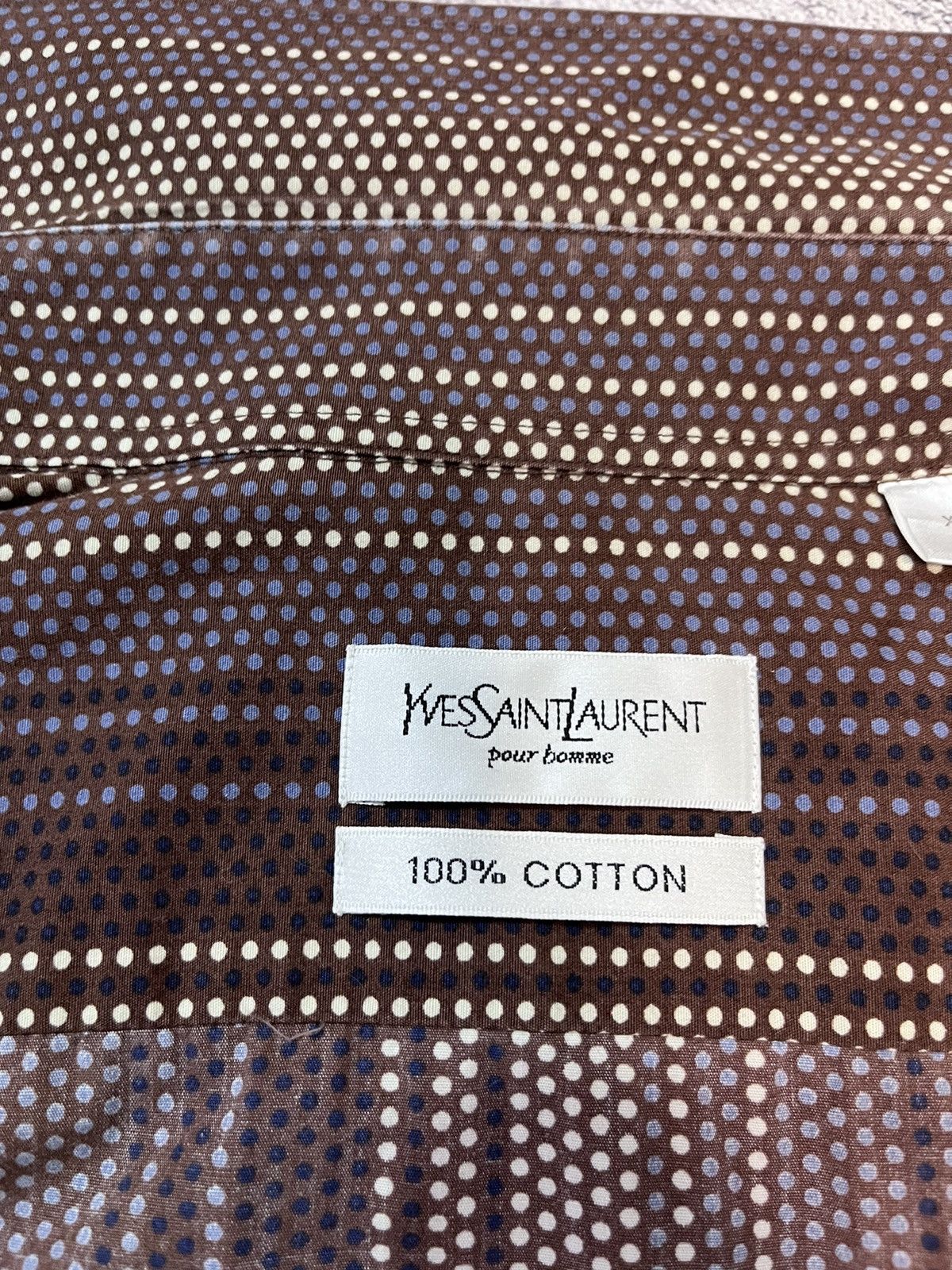 Yves Saint Laurent Yves Saint Laurent YSL Logo Shirt Long Sleeve Vintage Size US XL / EU 56 / 4 - 9 Thumbnail