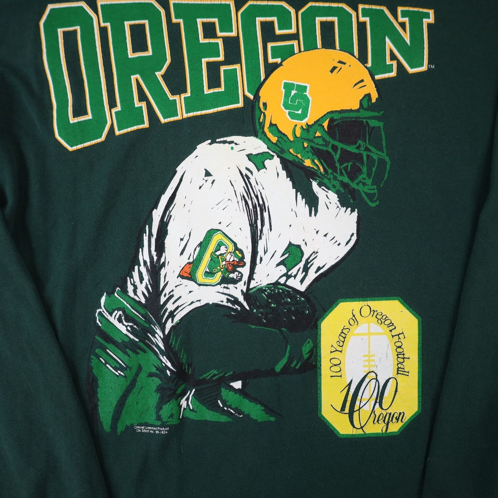 NCAA × Vintage Vintage Oregon Ducks 100yr Anniversary Graphic T Shirt Size US L / EU 52-54 / 3 - 4 Thumbnail