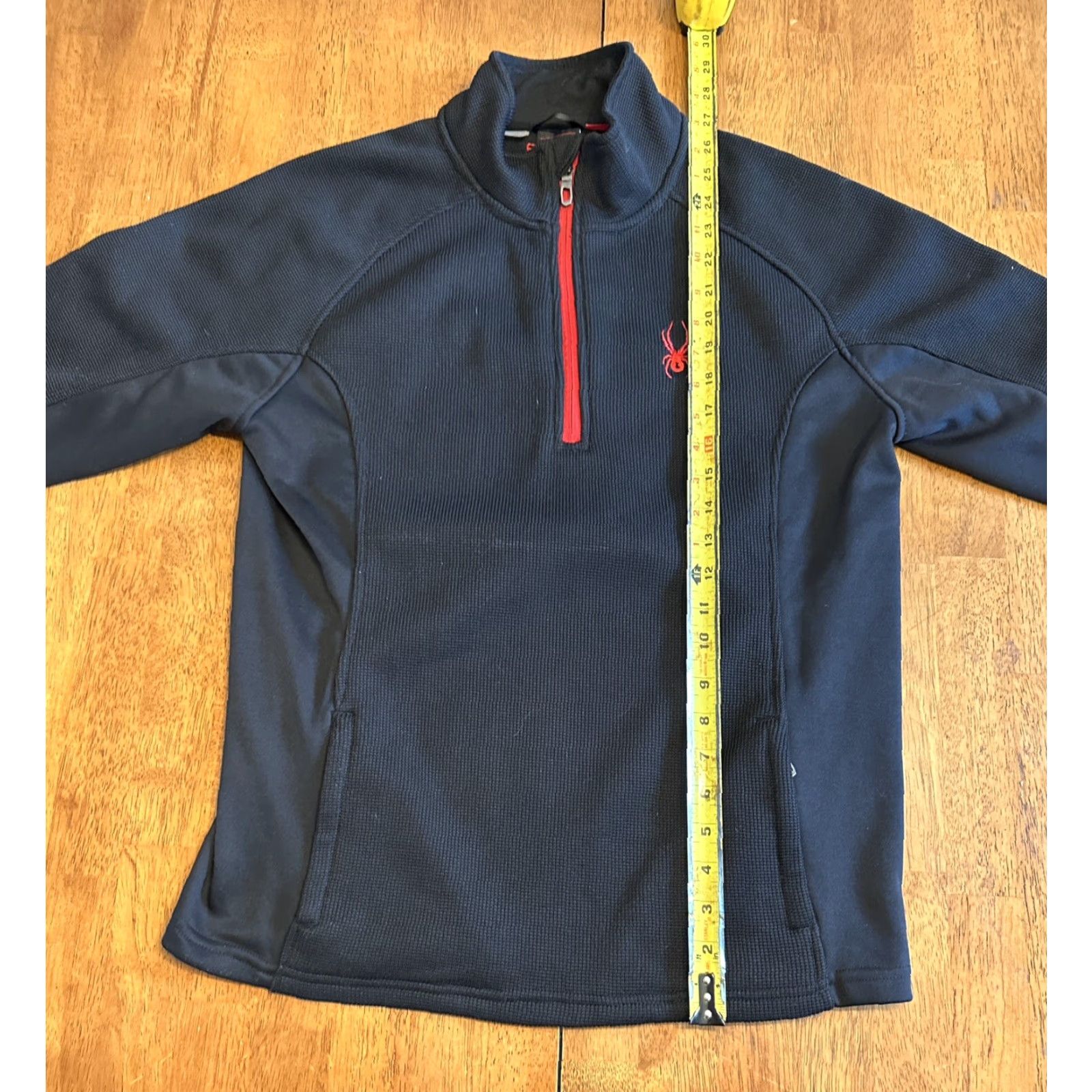 Spyder Spyder Pullover Sweatshirt M Men 1/4 Zip Black Red Lined Fleece Polyester Long Sleeve Size US M / EU 48-50 / 2 - 5 Thumbnail