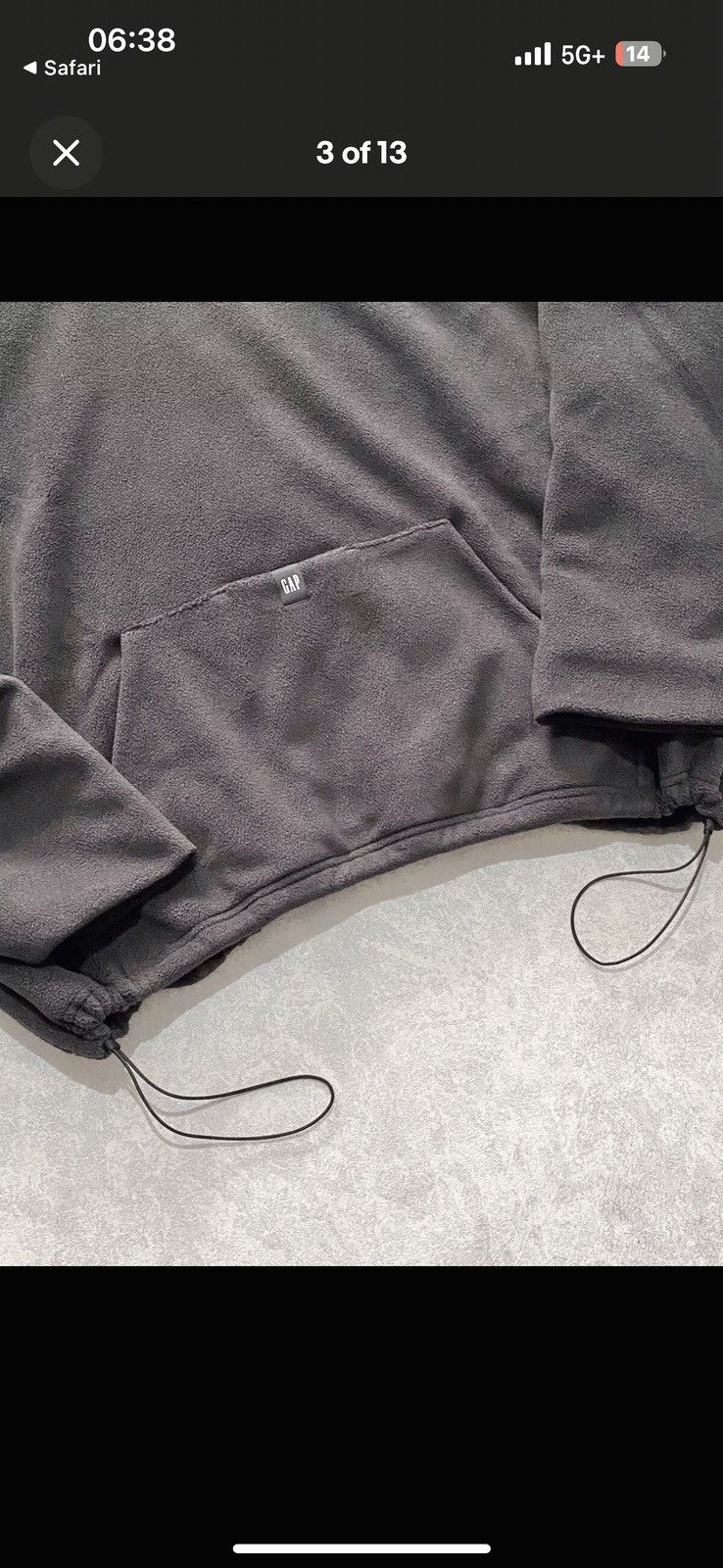 Gap × Kanye West × Yeezy Yeezy Gap Padded Polar Fleece Logo Hoodie Dark Grey - XS Size US XS / EU 42 / 0 - 2 Thumbnail