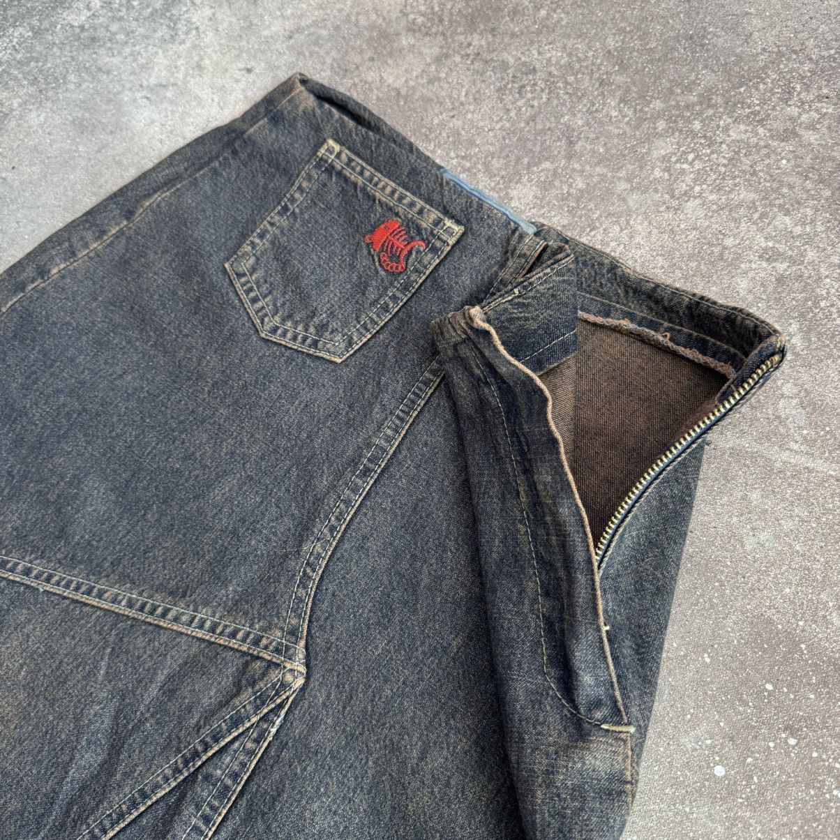 Hysteric Glamour × Japanese Brand × Vintage Amazing Y2K Vintage 2000’s Faded Asymmetric Denim Maxi Skirt Size 27" / US 4 / IT 40 - 9 Thumbnail