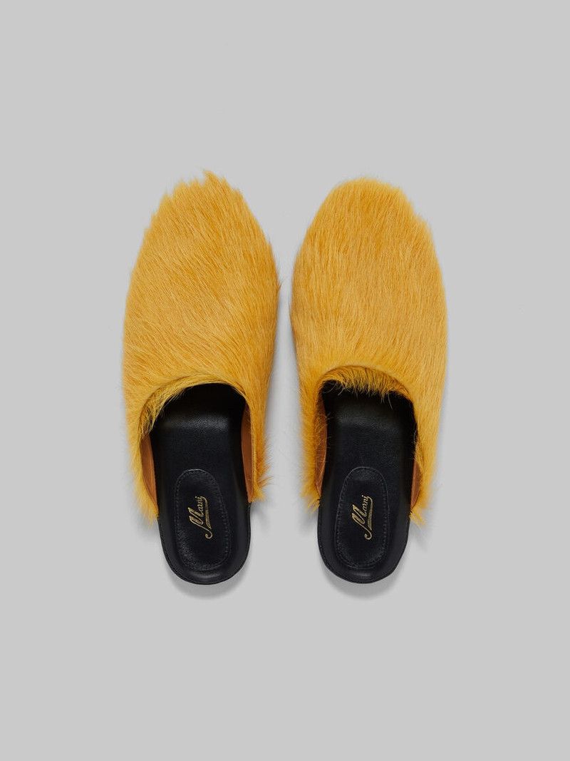 Marni o1mle0126 Long Hair Sabot Slip Ons in Yellow Size US 11 / EU 44 - 4 Thumbnail