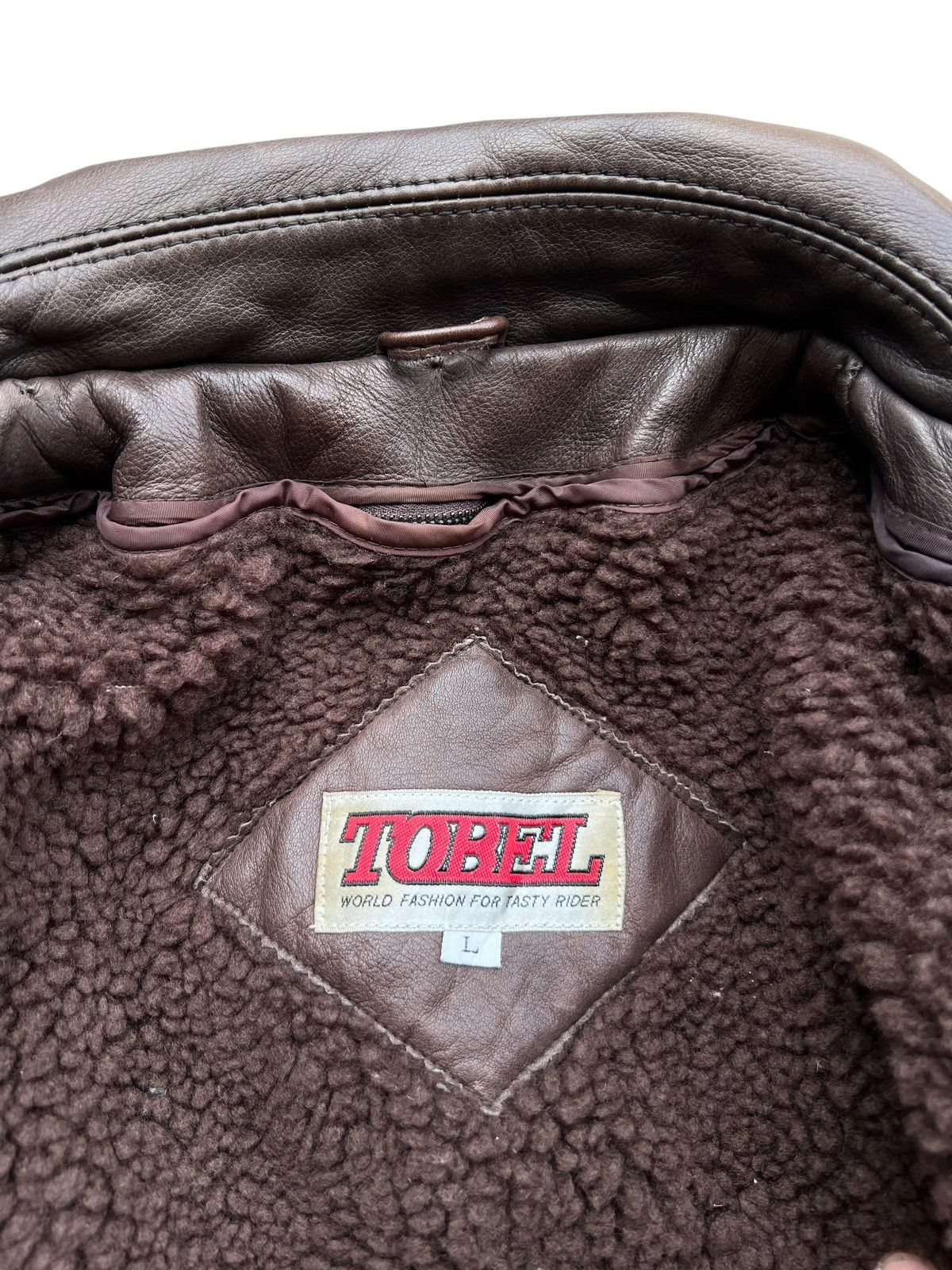 Vintage Vintage 90s Tobell G1 Brown Leather Jacket Size US L / EU 52-54 / 3 - 10 Thumbnail