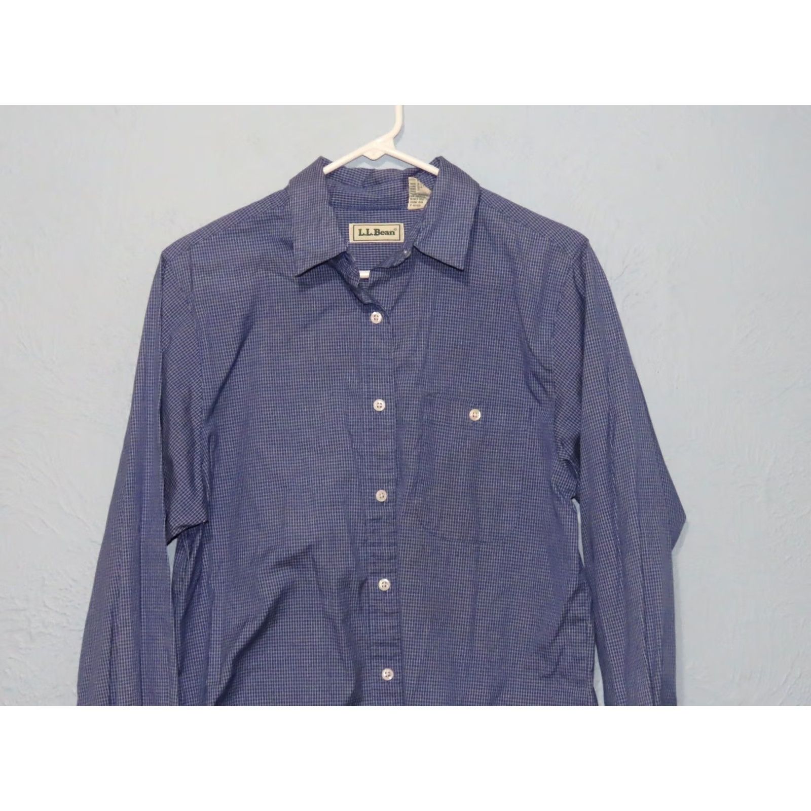 Vintage LL Bean Shirt Women's 10 Blue Plaid Button Up Long Sleeve Shirt w/Pocket Size L / US 10 / IT 46 - 3 Thumbnail