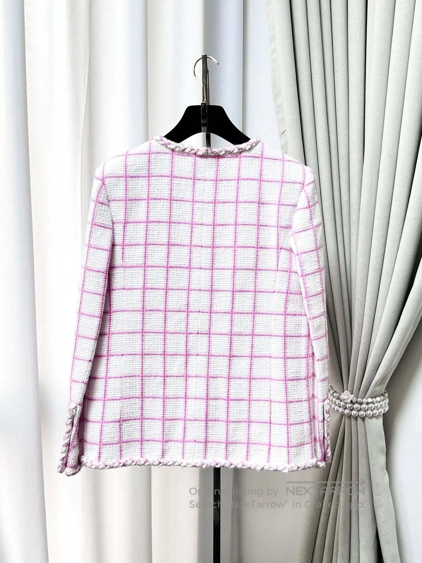 Chanel Chanel 23C Pink Checkered Coat. Size XS / US 0-2 / IT 36-38 - 3 Thumbnail