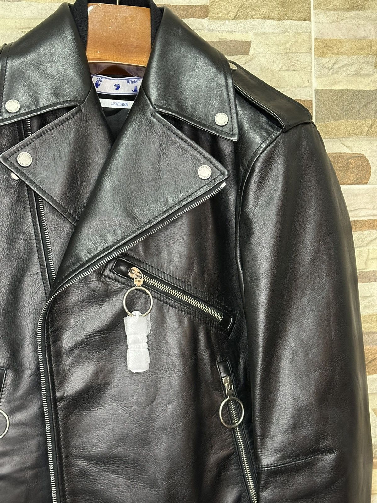 Off-White Off white Biker Leather Jacket X fuschia Size US M / EU 48-50 / 2 - 4 Thumbnail