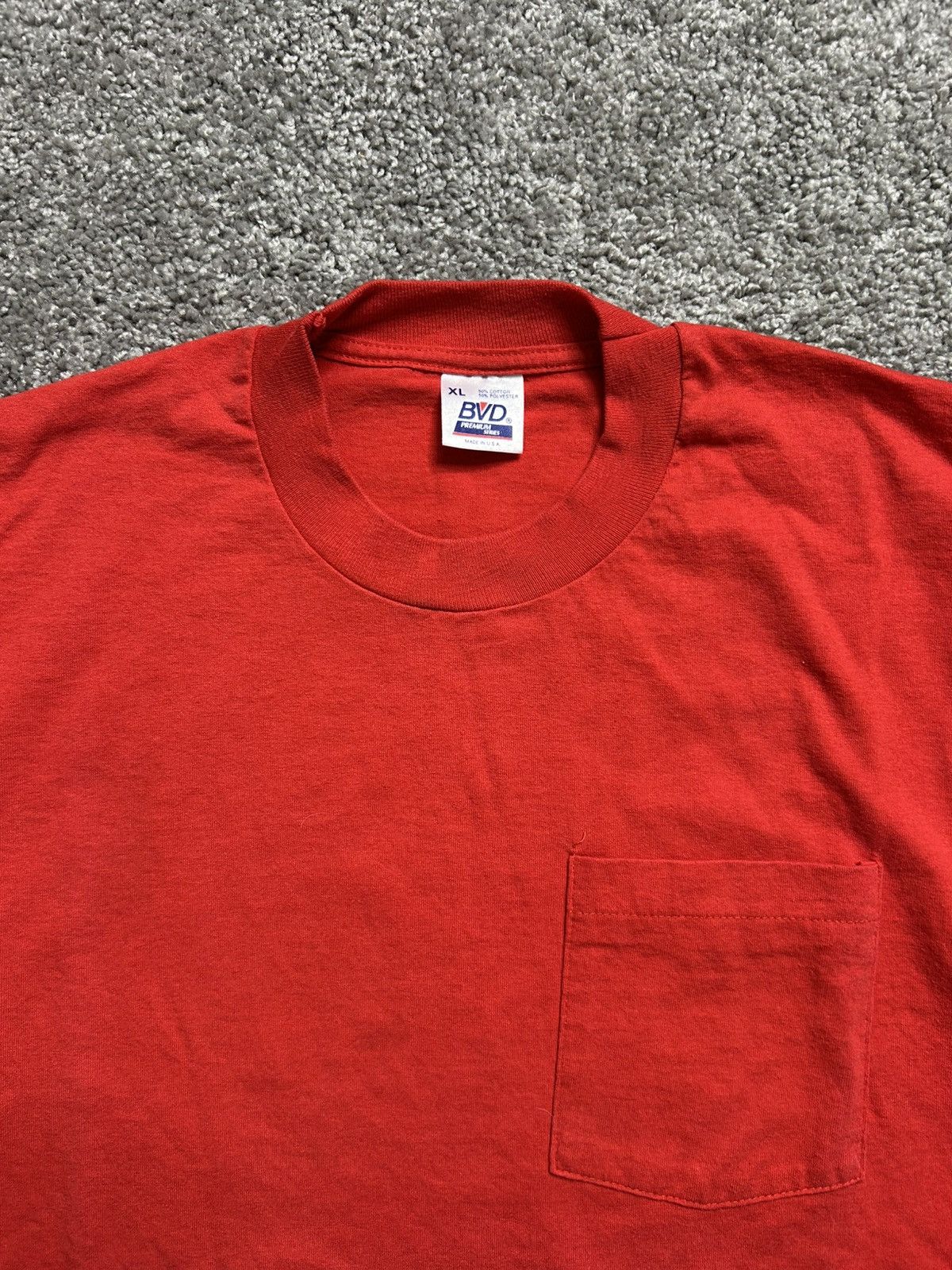 Vintage Vintage 90s BVD Blank Selvedge Pocket Tee Made in USA Single Size US XL / EU 56 / 4 - 3 Thumbnail