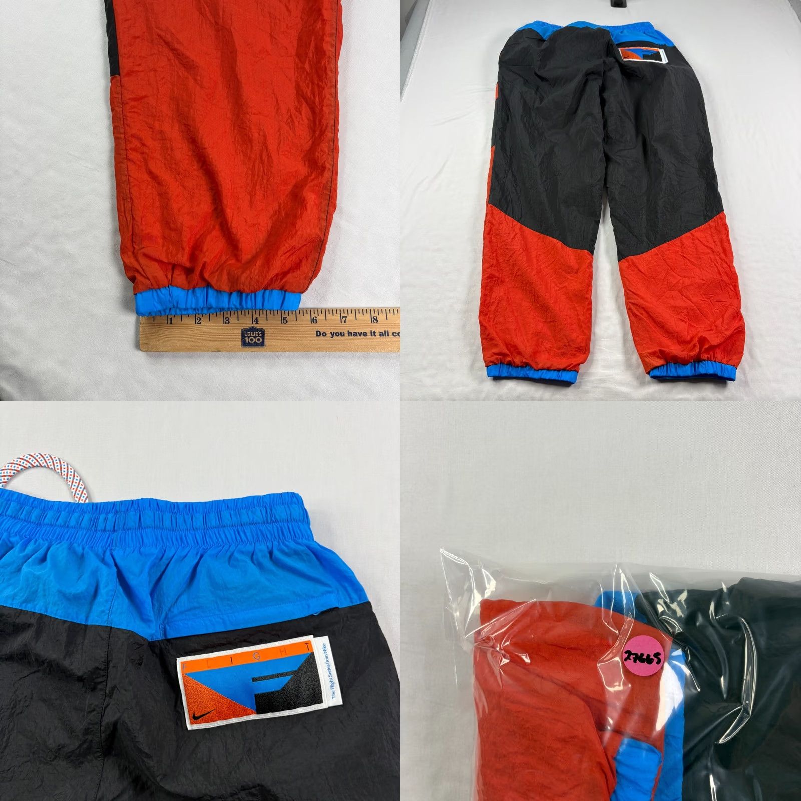 Nike Nike Flight Jogger Track Pants Mens L Black Orange Multicolor Nylon Regular Stretch Size US 33 - 8 Thumbnail