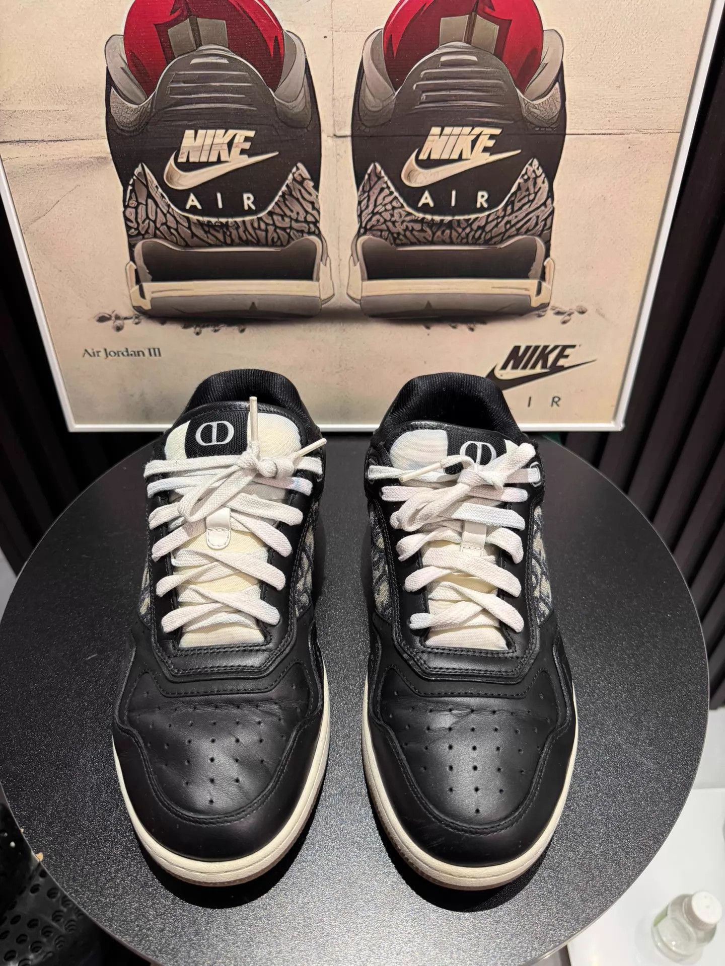 Dior DIOR B27 Leather Fabric Low-Top Sneaker Unisex Black Size US 7 / EU 40 - 2 Thumbnail