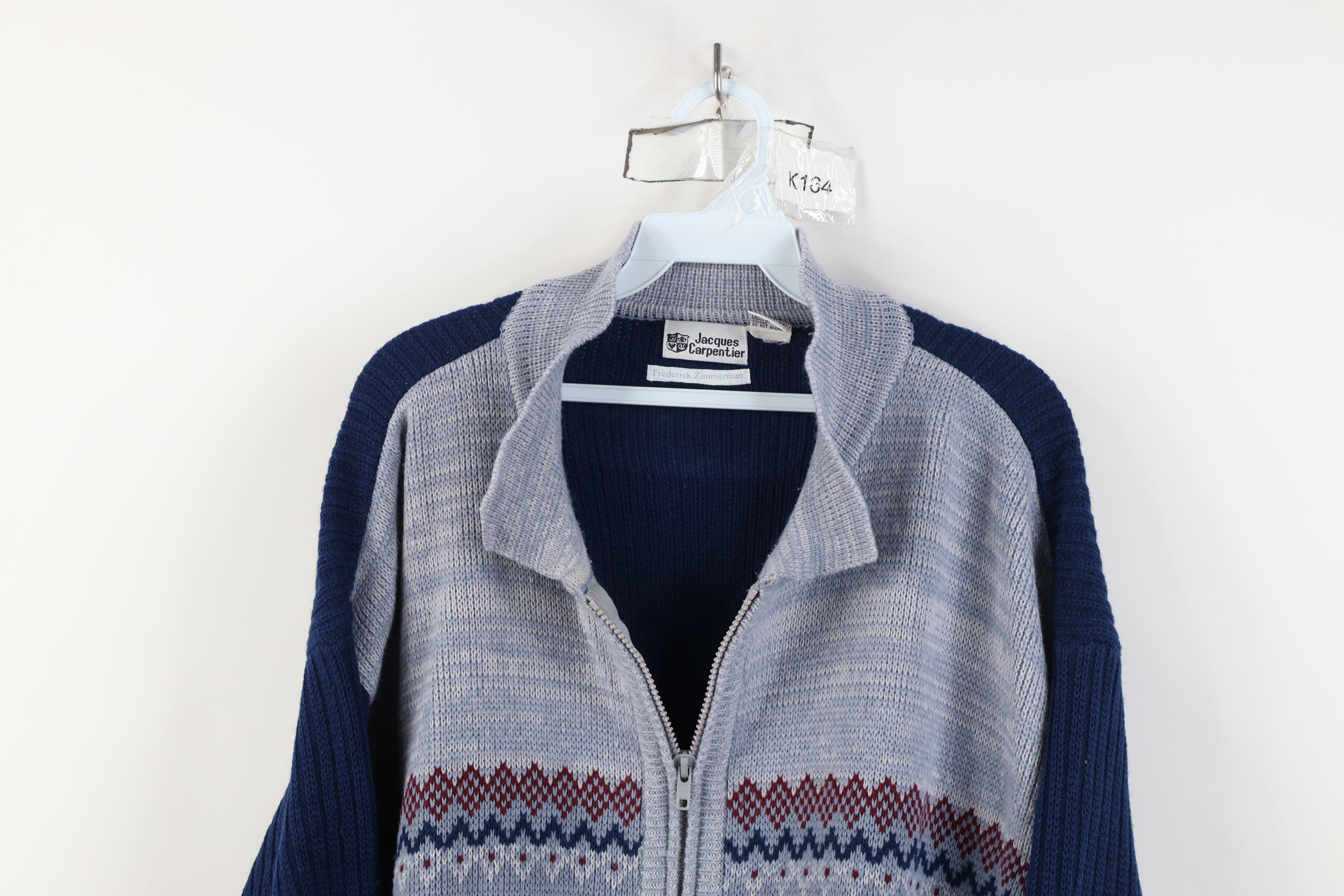 Vintage Vintage 90s Streetwear Ribbed Knit Full Zip Cardigan Sweater Size US L / EU 52-54 / 3 - 2 Thumbnail