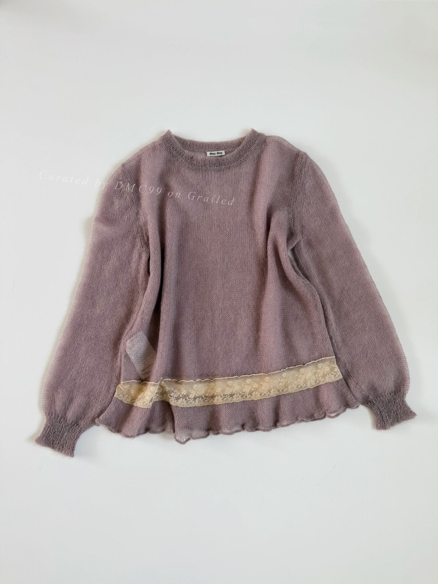 Miu Miu Miumiu Vintage Lilac Crewneck Sweater Size S / US 4 / IT 40 - 1 Thumbnail
