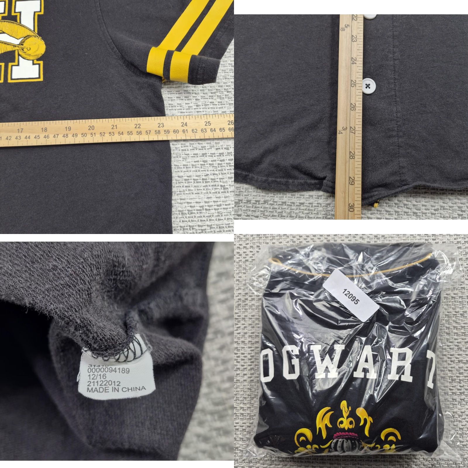 Disney Disney Harry Potter Hogwarts Quidditch Shirt Mens XL Black Baseball Jersey Tee Size US XL / EU 56 / 4 - 8 Thumbnail