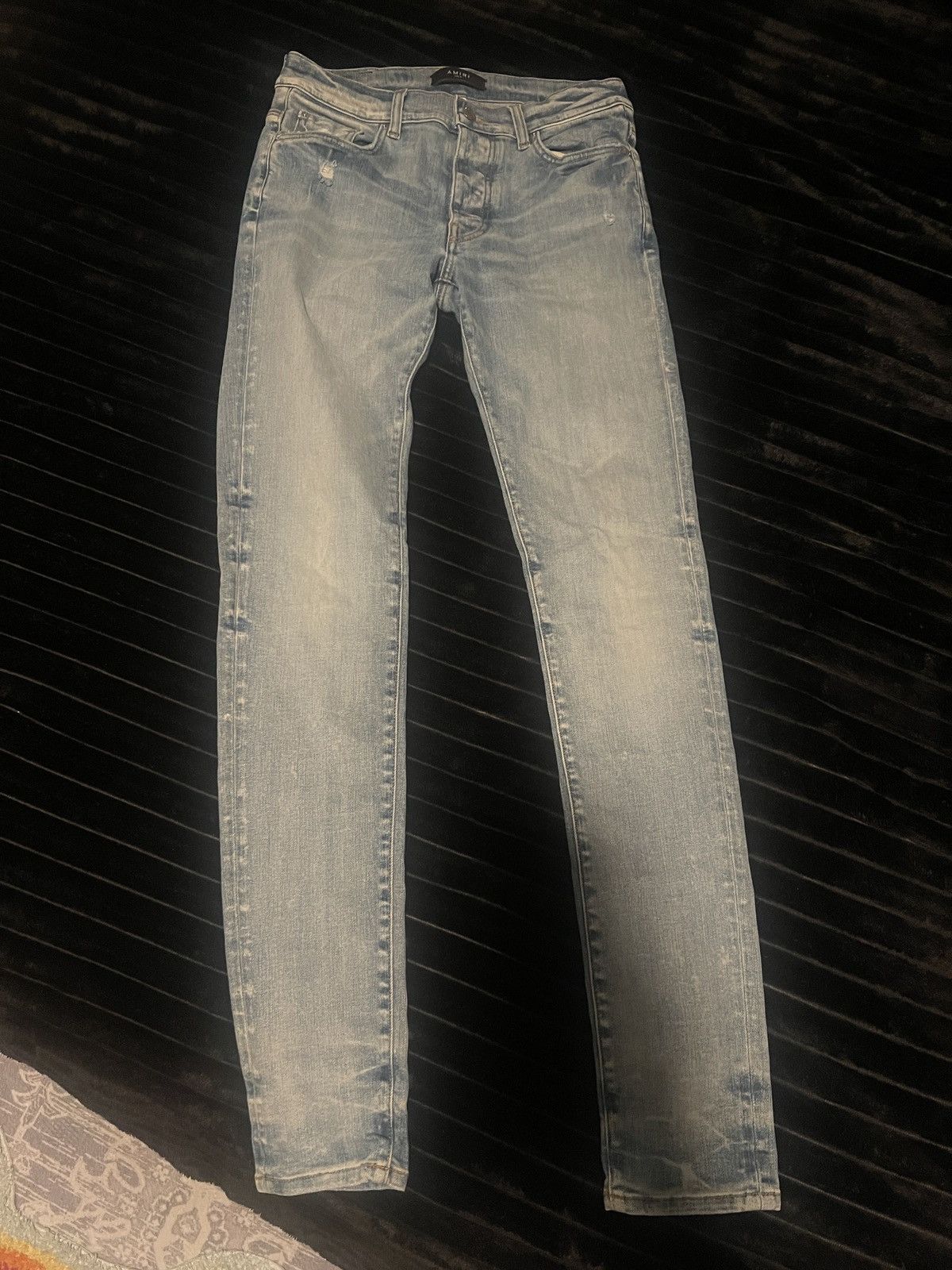 Amiri Amiri Blue Distressed Skinny Jeans Size 31" - 1 Thumbnail