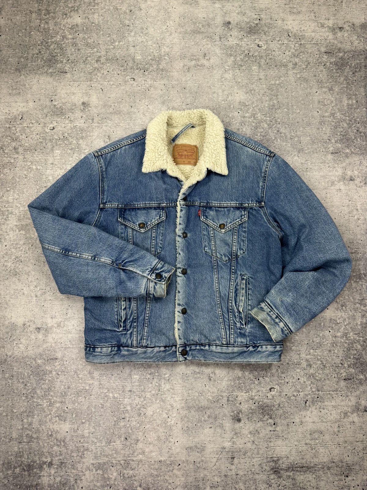 Levi's Levi’s Vintage Stonewashed Blue Denim Trucker Sherpa Bomber Size US XL / EU 56 / 4 - 1 Thumbnail