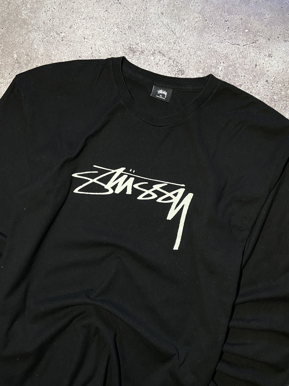 Stussy × Vintage 💥Stussy vintage big logo black light sweatshirt‼️ Size US XL / EU 56 / 4 - 2 Thumbnail