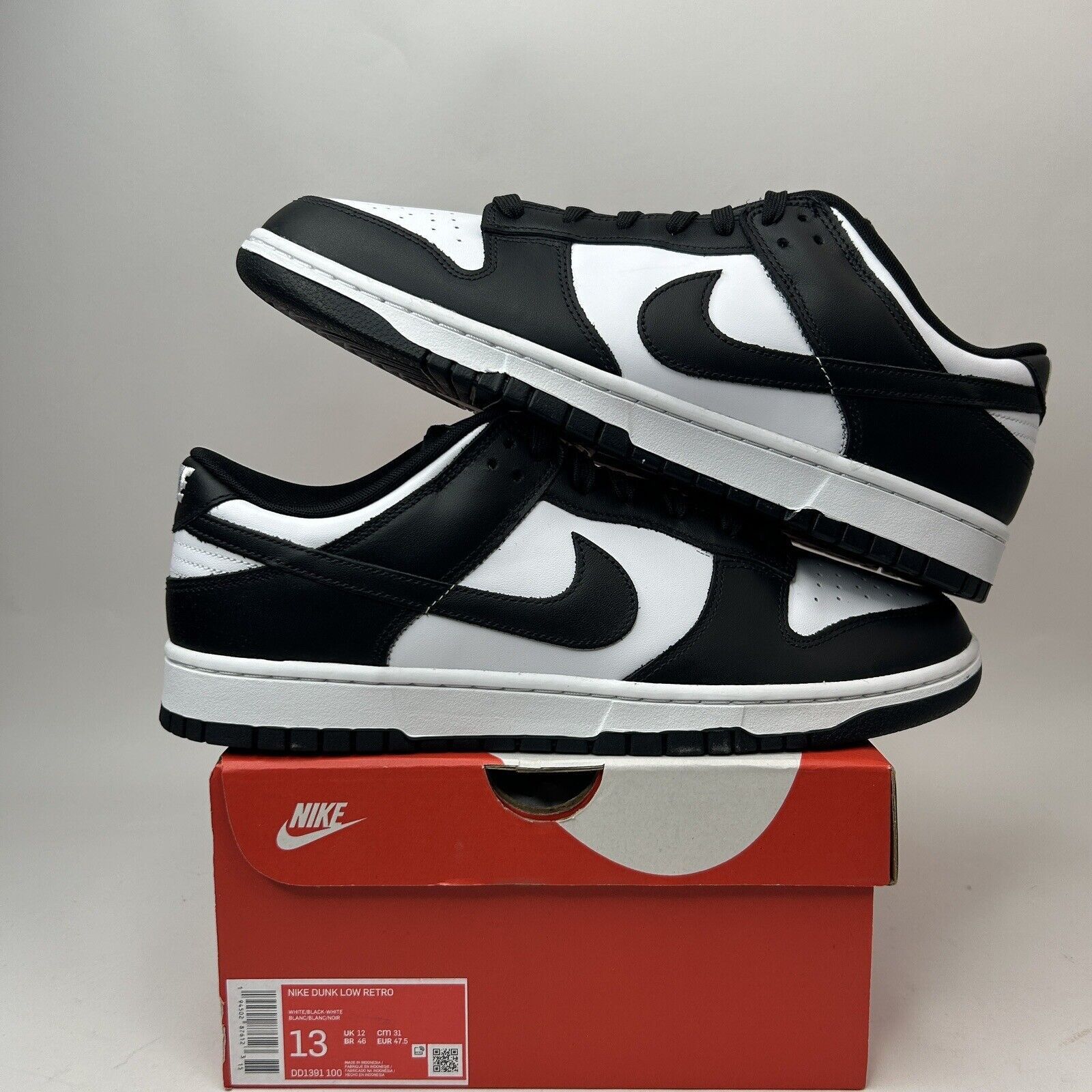 Nike Nike Dunk Low Retro “Black White/Panda” 2023 Size US 13 / EU 46 - 1 Thumbnail