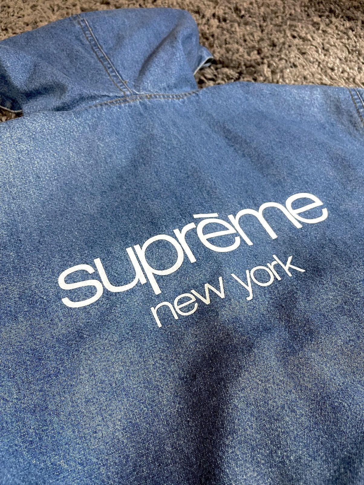 Supreme 2014SS Supreme Hooded Denim Jean Parka Jacket Blue Vintage Size US S / EU 44-46 / 1 - 6 Thumbnail