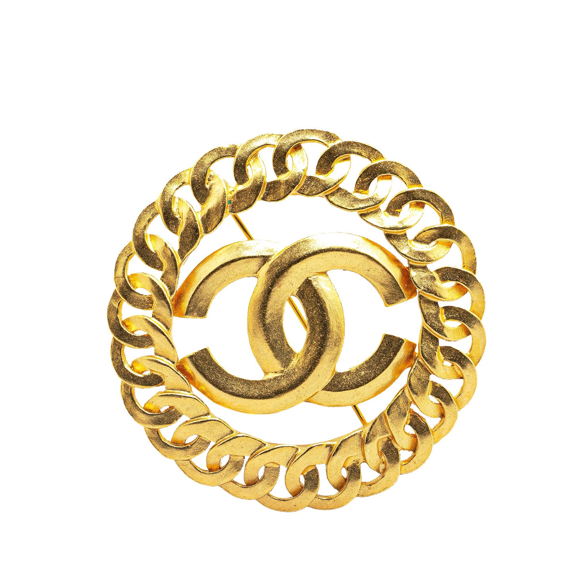 Chanel Chanel Gold Plated CC Chain Brooch Gold Size ONE SIZE - 1 Thumbnail