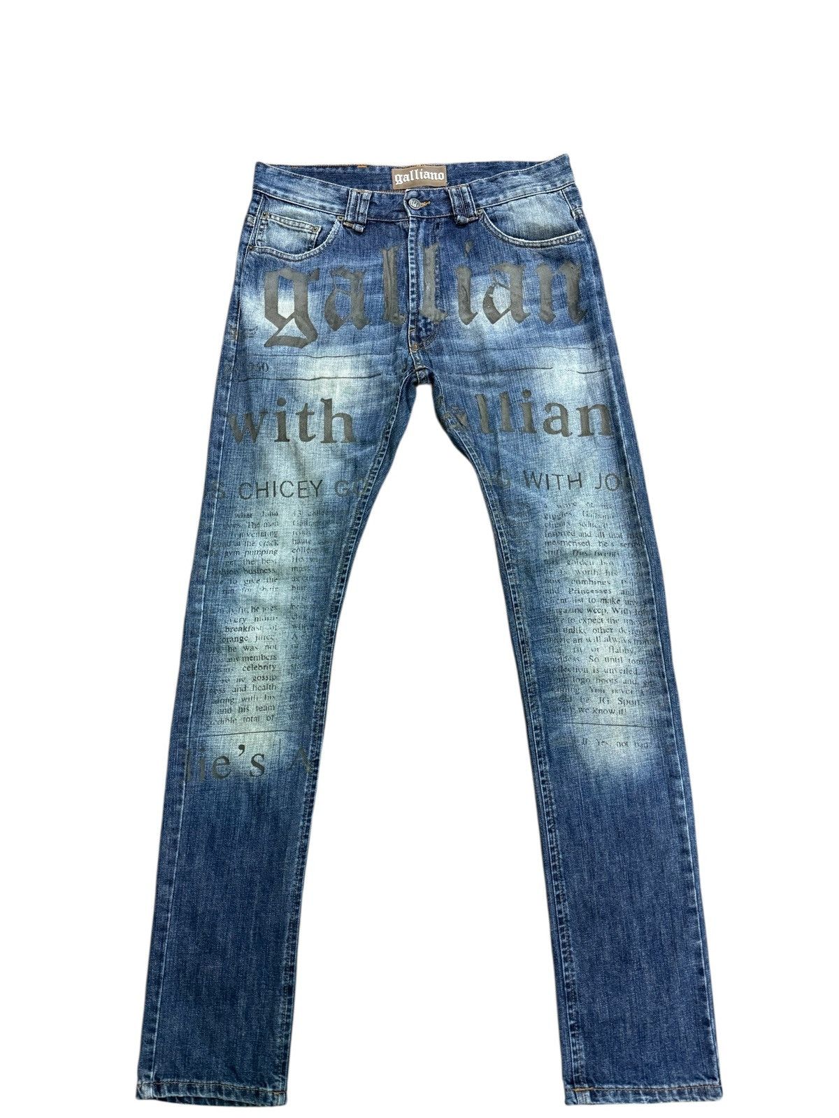 John Galliano GALLIANO PRINTED GRAPHIC DENIM JEANS Size US 32 / EU 48 - 2 Thumbnail