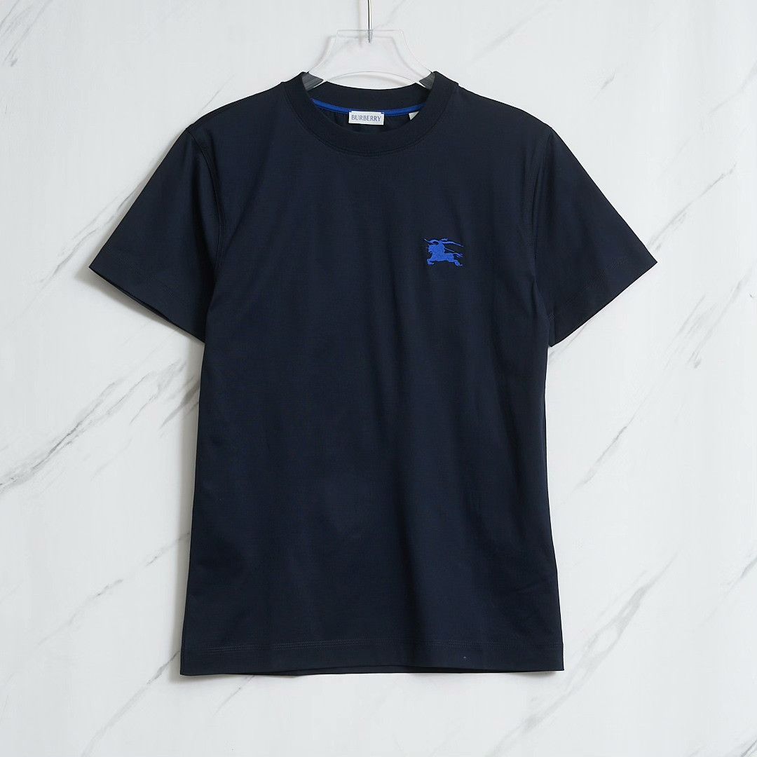 Burberry Burberry Men's Navy Embroidered T-shirt Size US S / EU 44-46 / 1 - 1 Thumbnail