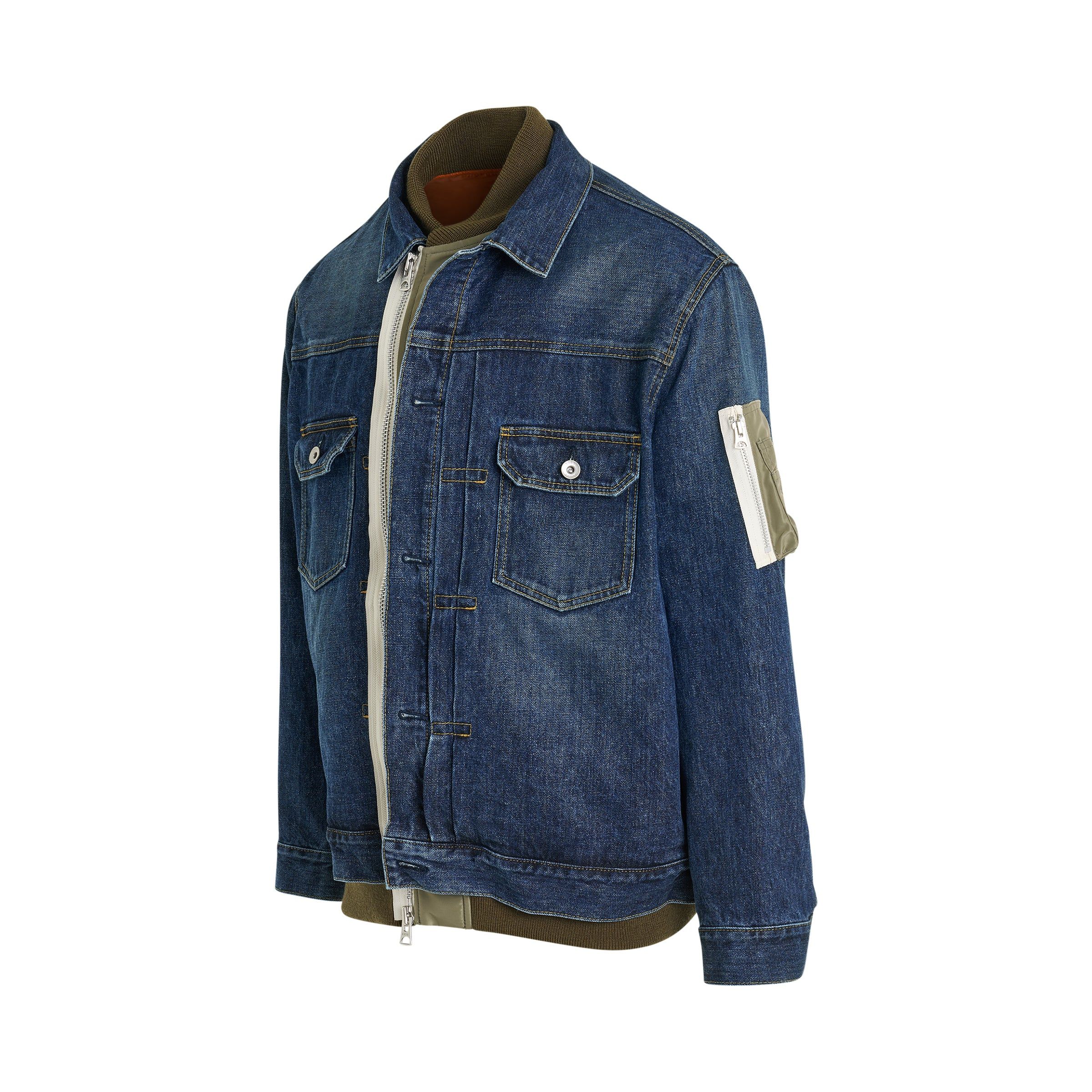 Sacai o1mris0824 Denim Blouson in Blue Size US S / EU 44-46 / 1 - 2 Thumbnail