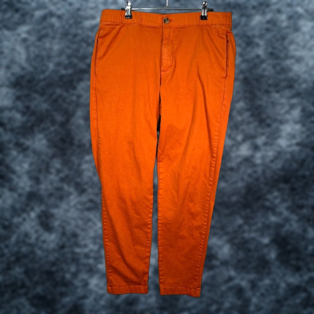 Bonobos Bonobos Mens Regular Chino Pants Orange Stretch Tapered Leg Front Flat Front Pockets 29in Inseam Men’s Size 33 W M Size US 31 - 1 Thumbnail