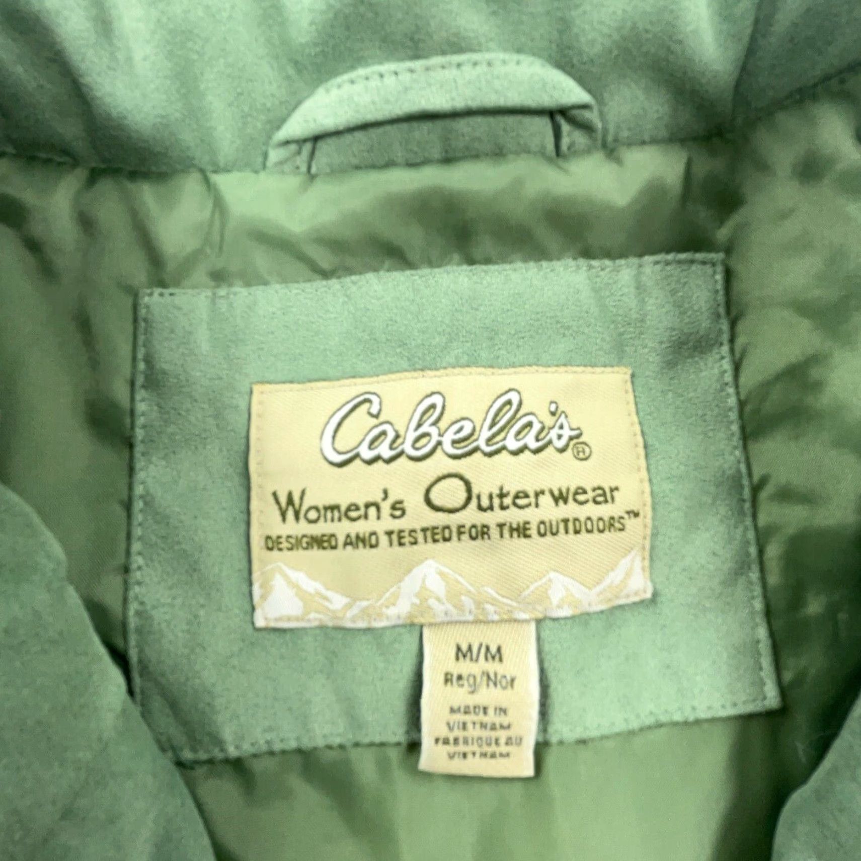 Vintage Cabela's Puffer Vest Women M Green Suede Button Up Jacket Outdoors Hiking Size M / US 6-8 / IT 42-44 - 3 Thumbnail