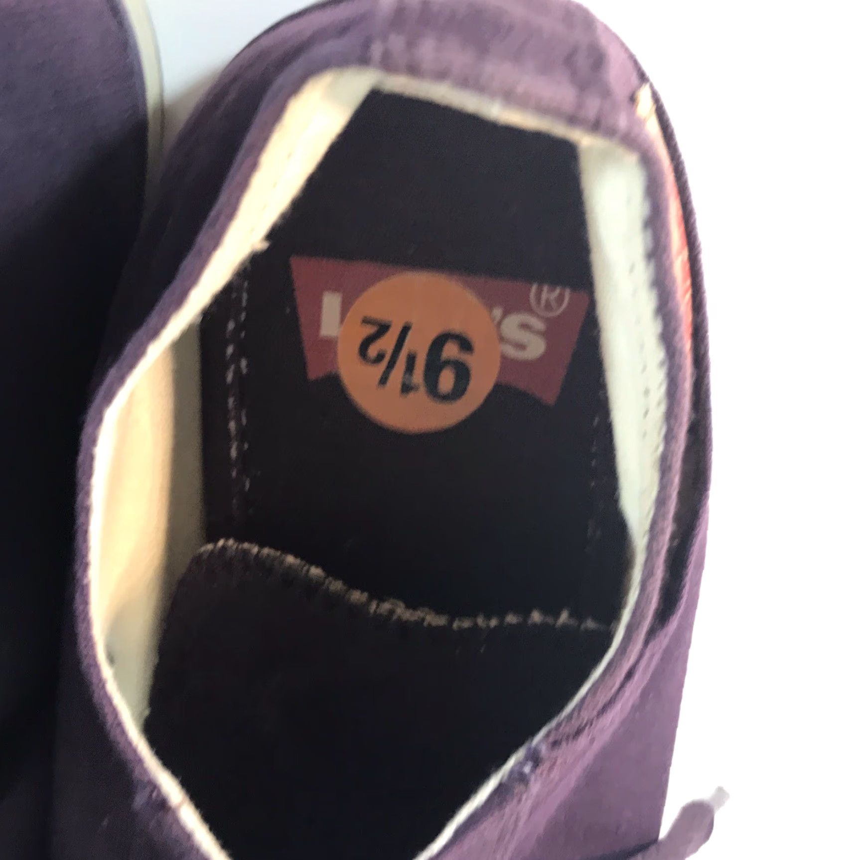 CO Levi Strauss & Co Canvas Sneakers Mens Size 9.5 Eggplant Lightweight Comfort Size US 9.5 / EU 42-43 - 7 Thumbnail