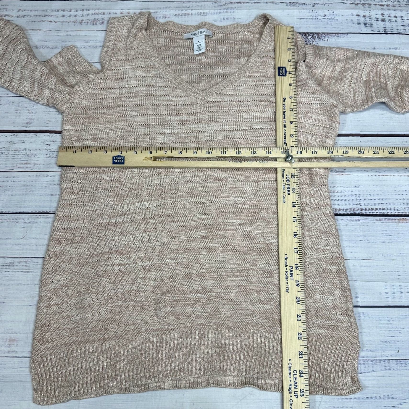 White House Black Market White House Black Market Sweater Beige M Women Cold Shoulder Knit Pullover XS? Size M / US 6-8 / IT 42-44 - 7 Thumbnail