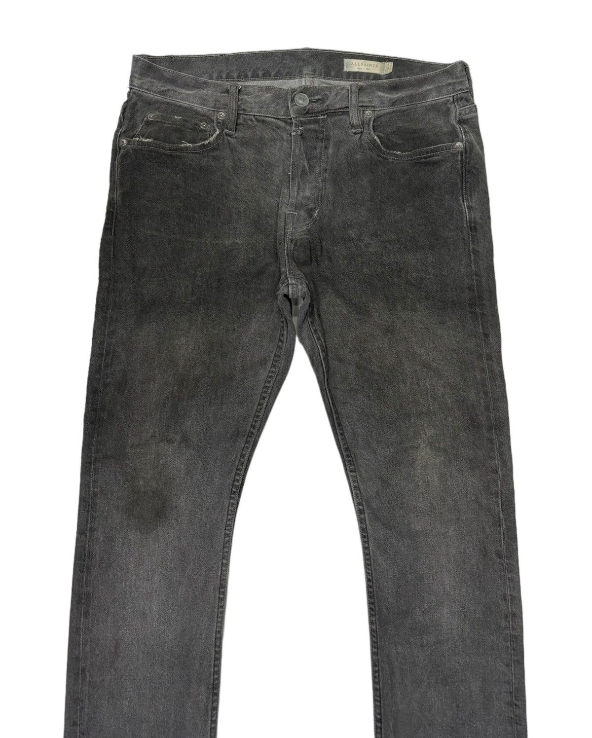 Allsaints 🔥ALLSAINTS WAXED BLACK DISTRESSED DENIM JEANS Size US 32 / EU 48 - 5 Thumbnail