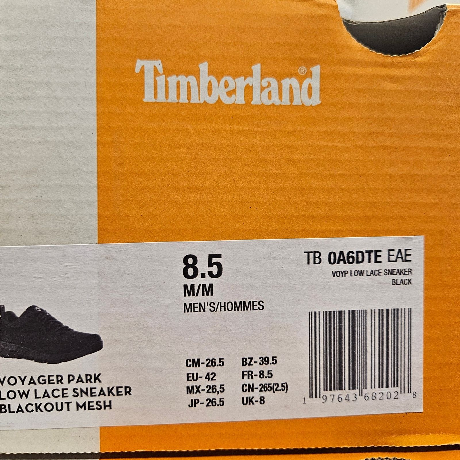 Timberland TIMBERLAND MEN'S 8.5 VOYAGER PARK LOW LACE SNEAKER BLACKOUT Size US 8.5 / EU 41-42 - 9 Thumbnail